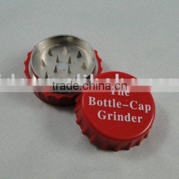 Beer cap shape tobacco grinder
