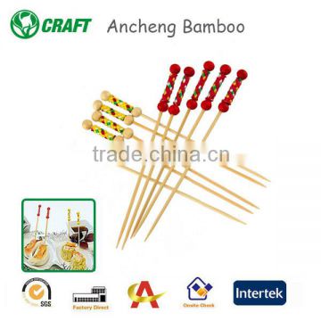 9cm bamboo beaded party picks with nice looking