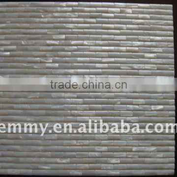 Strip convex pure white china river shell mosaic tiles