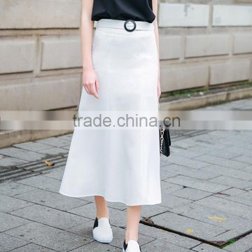 Womens Fashion Trendy Solid Color Maxi Waist Skirt OEM Manufacturer In Guangzhou China