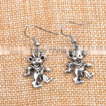 Newest High Quality Stering Silver Bear Shaped Dangle Earrings