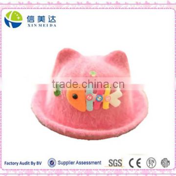 Handmade Plush Fishbone cute pink Baby bowler hat