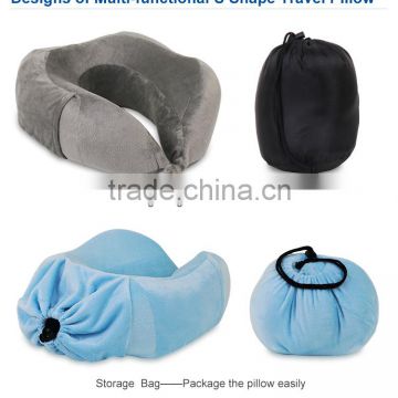 High density Travel Pillow Memory Foam, Handy Portable Travel Neck Pillow With Storage Bag