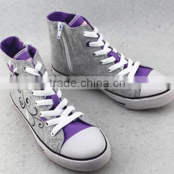 2016 children shoes kids high cut for girls flora printed cheap canvas shoes