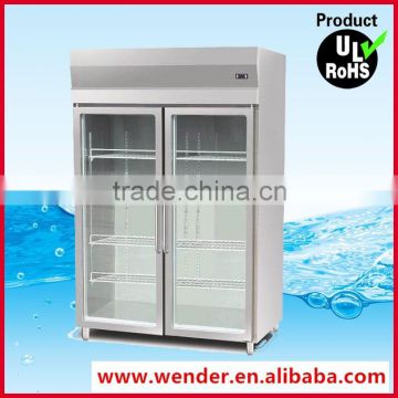 1000L New Style 4 doors Stainless Steel Commercial glass door refrigerator