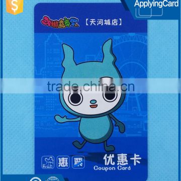 Lovely cartoon image surface printing pvc smart membership card rfid vip coupon card