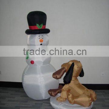 Inflatable Christmas decoration snowman and dog