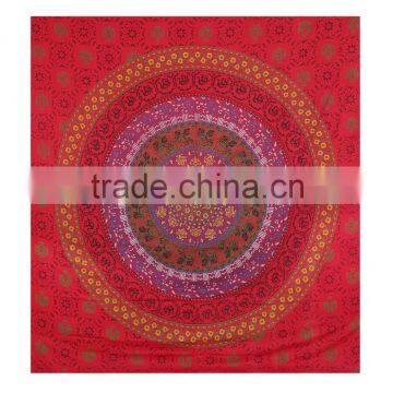 Wall Hanging Hippie Mandala Tapestry 100% Cotton Hand Block Print Indian Fabric Tapestry