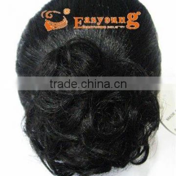 New black chignon hair, synthetic hair piece bun