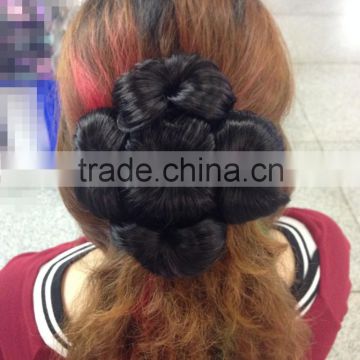 chignon hair pieces bun, clip in hair flowers, hair updp for wedding