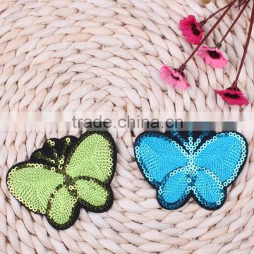 custom sequin butterfly patches /fashion sequin applique butterfly