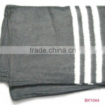 white and gray colors Stripe thick hair blanket