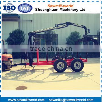 Low price CE approved log trailer with crane/timber loading machine from in china