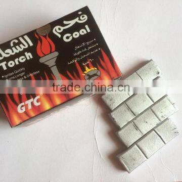 Saudi Arabia Market Popular Torch Coal Shisha Charcoal Silver Charcoal