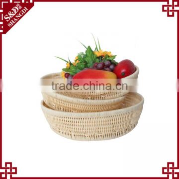 Round shape knitted basket for supermarket display from manufacture