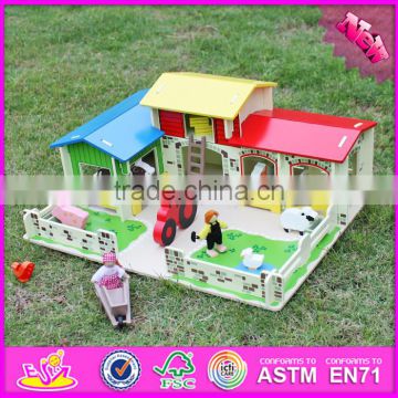 2016 new design kids wooden toy farm buildings W06A167