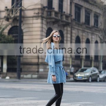 fashion design chino coat washed coat jean jacket for young ladies
