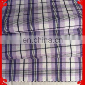 2015 latest design pattern cotton yarn dyed purple poplin check cotton peached fabric