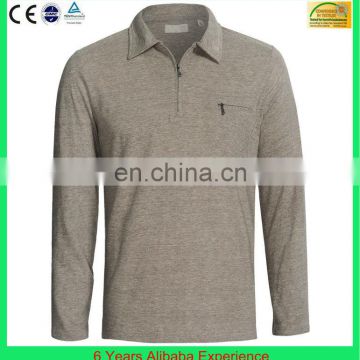 Custom polo shirt Grey long sleeve polo shirt for men(6 Years Alibaba Service)