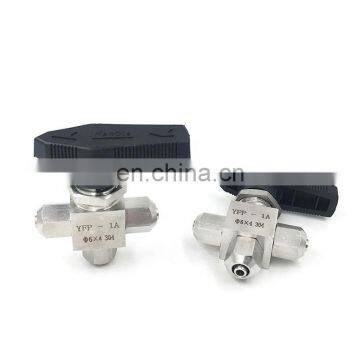 Fast twist 3 way ball valve OD 6 8 10 12mm for hose PU tube stainless steel 304 high pressure high temperature ball valve