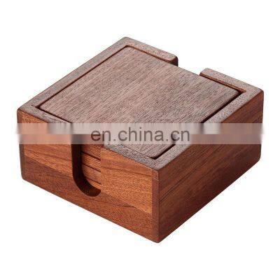 high quality custom blank square shape Sapele wooden coaster for drink cup tea