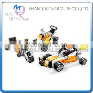 Mini Qute DIY boys F1 fast racing car motorcycle kart action figure plastic model building block brick educational toy NO.25421
