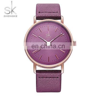 SHENGKE Stylish Woman Watches Logo Custom Watch Purple Color 40mm Woman Watches K8065 Reloj Para Mujer