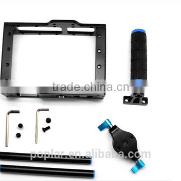 Poplar Aluminum DSLR Camera Cage Kit for 5D mark II 7D 60D w/15mm Rod RIG