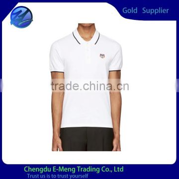 Embroidery Logo on Left Chest Silk Cotton Polo T shirt for Men Wholesale