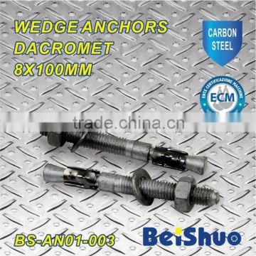 BS-AN01-003 M8 wedge anchor with SS304 washer dacromet surface