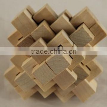 Wooden toy cube brain teaser puzzles,wooden iq block puzzle toy
