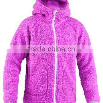 wholesale hood girl winter polar fleece jacket child jacket custom