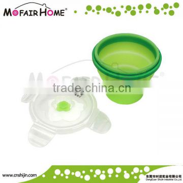 Food grade Round foldable silicone insulated food containers (FD003-1)