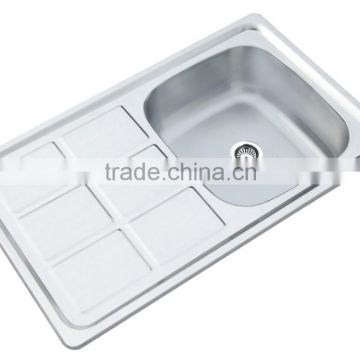 80*50*15cm XAL8050N one piece INSET mat finish with rubber pad stainless steel sink kitchen sink