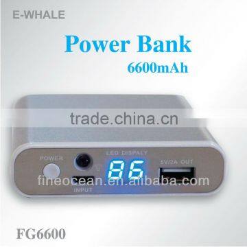 Rechargeable mobile phone power bank battery charger 6600mah