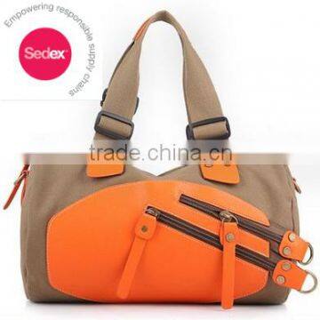 China supplier korea fashion ladies single shoulder canvas bag with sedex