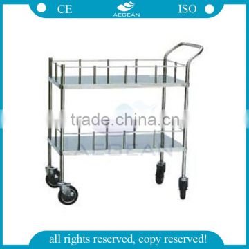 AG-SS006 Stainless steel two layers hospital instrument trolley