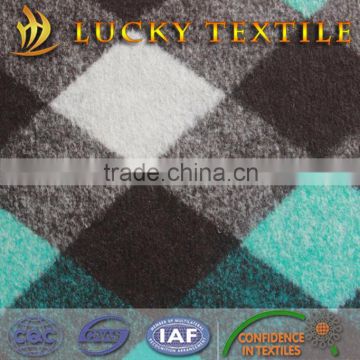Multicolor plaid jacquard wool fabric for coat