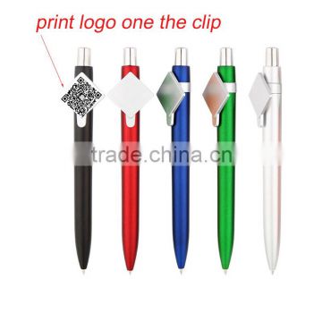 Hot sale custom QR code adversting gift plastic ball pen with big clip                        
                                                                                Supplier's Choice