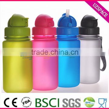 Recyclable 12oz 350ml BPA Free Drinking Tritan Water Bottle With Straw and Handle