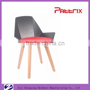 P-1101 Pattrix PP Back Leather Wooden Frame Office Chair