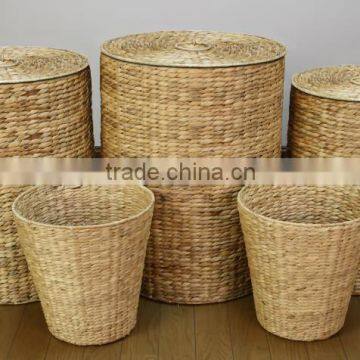 Water hyacinth wicker laundry basket