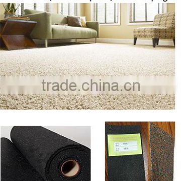 Rubber foam rug padding to resist slipping, add comfort underfoot, retard flame