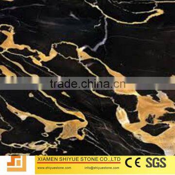 Black and gold marble tiles