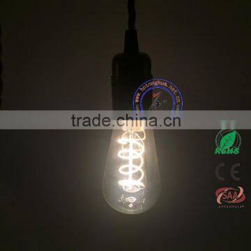 New Design Led curly filament Clear Glass Bulb ST64 4W