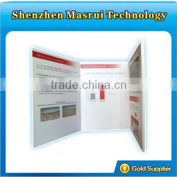 Magnetic switch autoplay lcd video brochure card