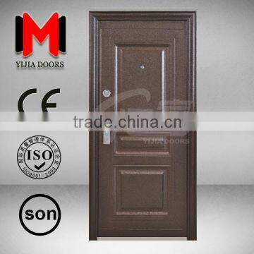 YIJIA DOOR Economy brown color door ,Steel Door, Metal Door, steel security door YJRH08