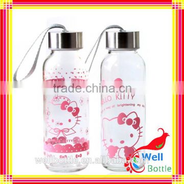 High quality unbreakable glass water bottle best selling fancy water glass bottle water bottle with straw