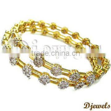 Diamond Gold Bangles, Ladies Gold Bangles, Diamond Jewelry