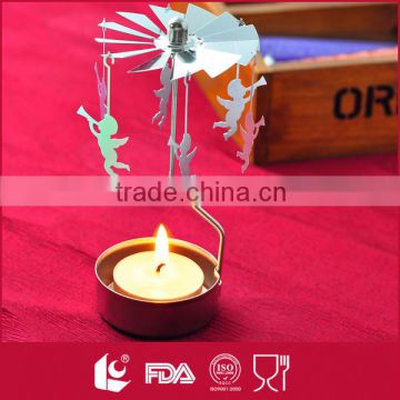 Alibaba children shaped durable metal rotating candle holder